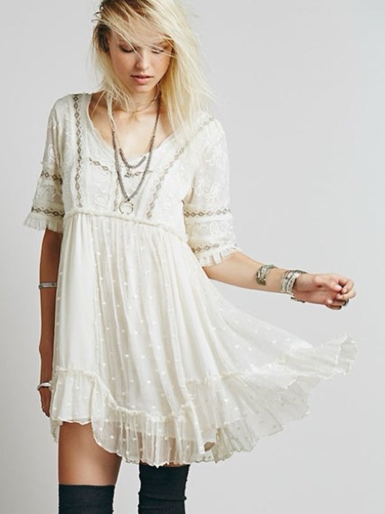 Free People Dresses & Skirts - Free People Little Dot Mini Dress Vanilla Swiss Dot Ruffle Boho Cottagecore - S